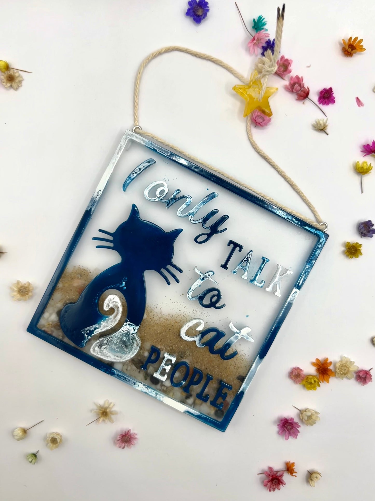 Placa decorativa gato "I only talk to cat people"